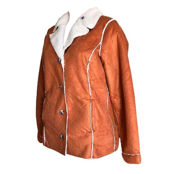 Susan Graver Weekend Bonded Faux Suede & Sherpa Coat - Picture 5 of 7